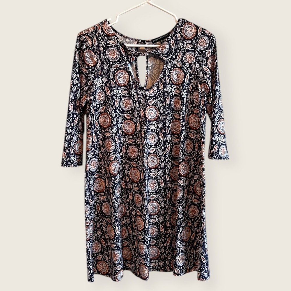 Three Pink Hearts boho tunic shirt/dress, Small